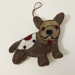 Beaded Dog Ornament Chihuahua Christmas Decor Flaws